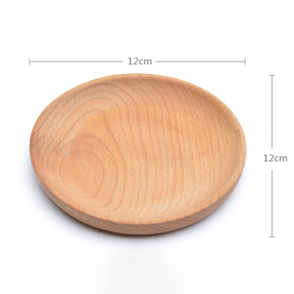 

3pcs Solid Wood Round Disc Sauce Dishes Healthy Safety Kitchen BBQ Picnic Wooden Plates Vinegar Bowls Dipping Sauces