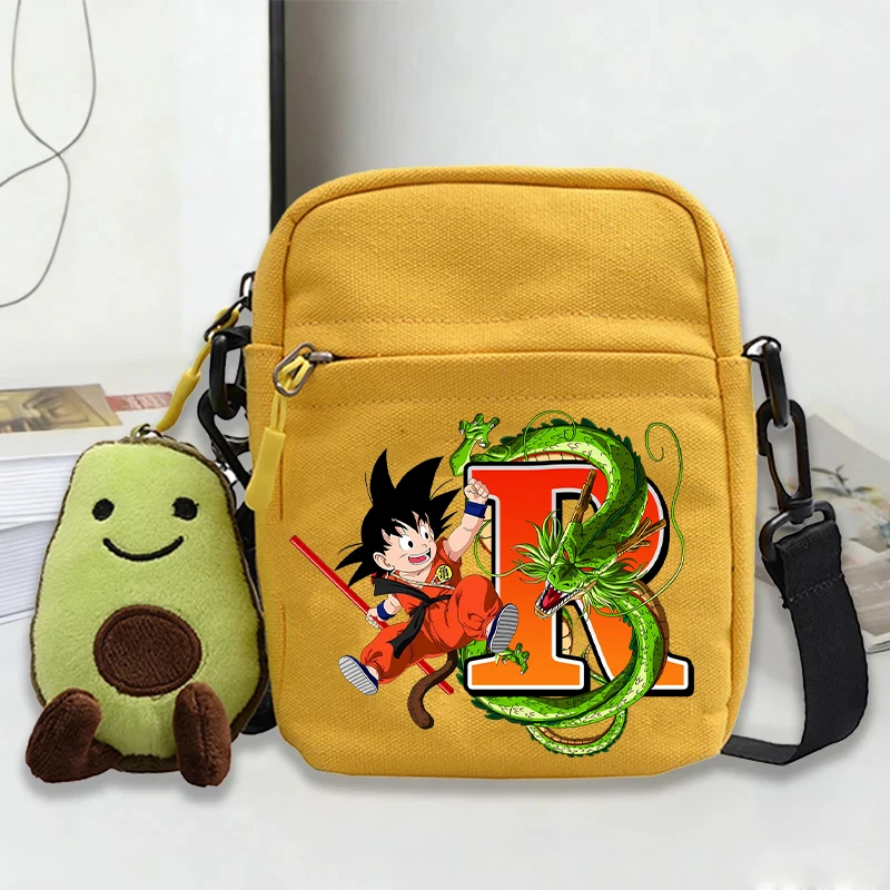 

Dragon Ball Single Shoulder Bags Anime Son Goku letter Canvas Crossbody Bag Cartoon Messenger Bags Phone Pouches Boys Girls Gift