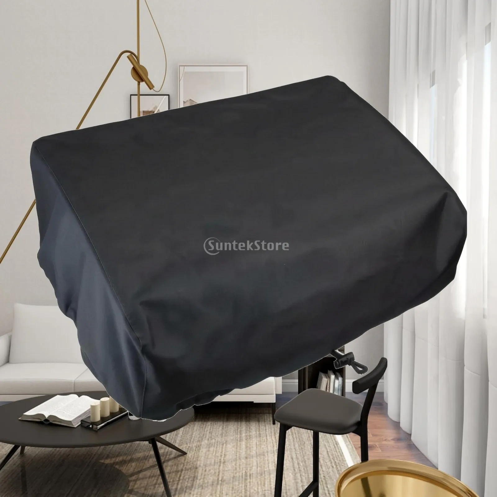 Black Griddle Cover Heavy Duty Outdoor BBQ Grill Protector Oxford Fabric Rain Dust Shield for 22 Inch Tabletop Kitchen Griddle