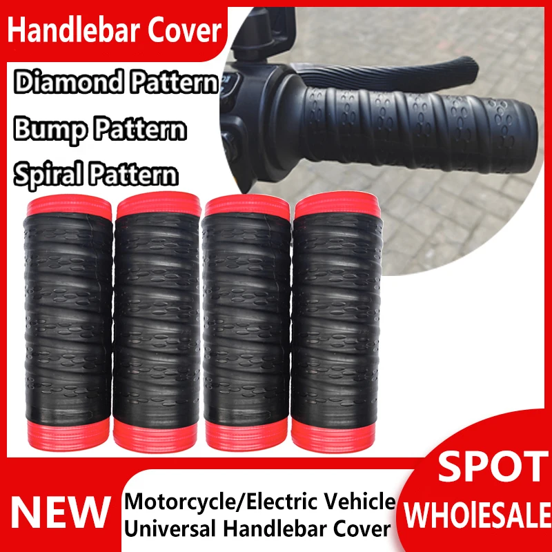 4-Piece Set of Motorcycle Handlebar Brake Covers Universal Anti-Slip Silicone Motorcycle Tricycle Modified Handlebar Cover