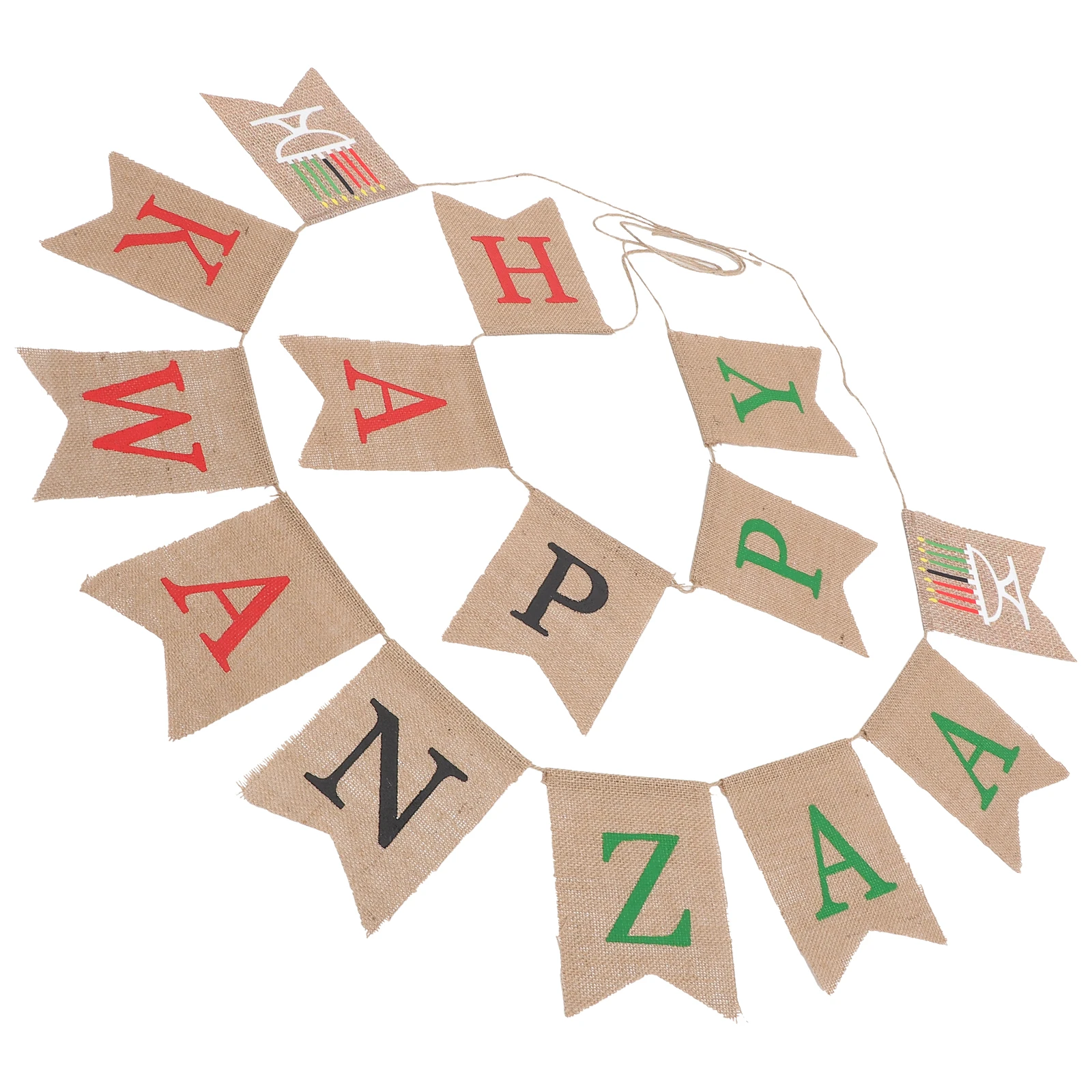 

1pc Happy Kwanzaa Bunting Banner Party Supplies Garland Decoration For Home Kwanzaa Garland Wall Fireplace Assorted Color