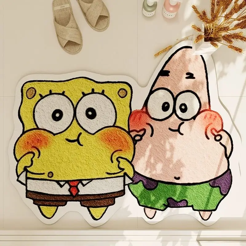 SpongeBob SquarePants Floor Mat Creative Bathroom Diatomite Water-absorbent Mat Absorbent Quick-drying Bathroom Doorway Foot Mat