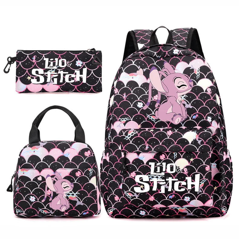 

3Pcs/set Disney Lilo Stitch Backpack for Girl Boy Student Teenager Children School Bags Women Casual Rucksack Kids Birthday Gift