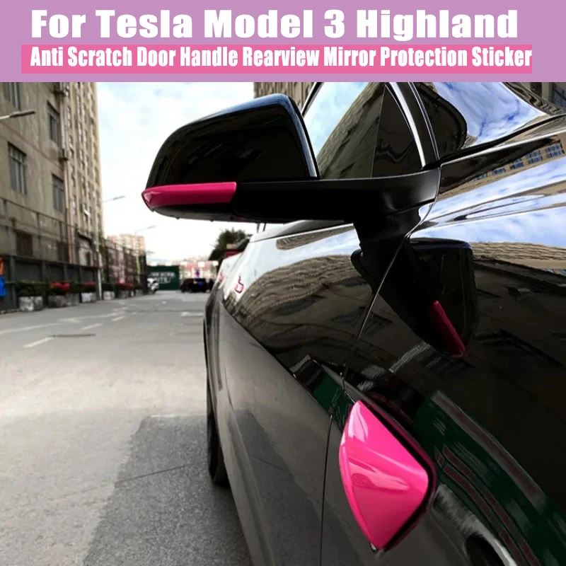 

Защитная наклейка для дверных ручек и зеркал заднего вида, а также защитный чехол для камеры Leaf Board для Tesla Model 3 Highland 2024, устойчивый к царапинам