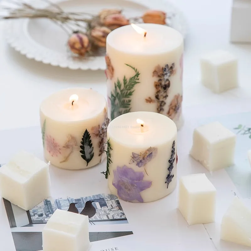 50g/bag 45degrees Block Shape Soft Soybean Wax Plant Raw Materials DIY Creative Wax Cup/aromatherapy Candle Making Materials