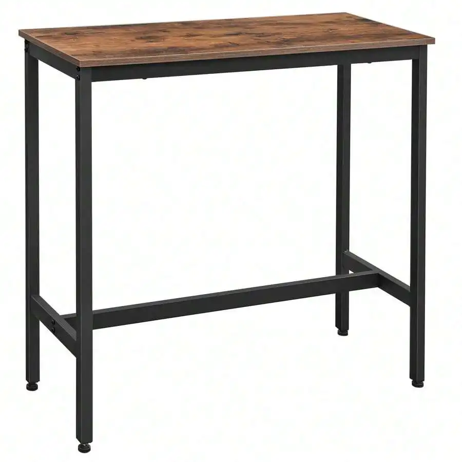Bar Table, Narrow Long Bar Table, Kitchen Dining Table, High Pub Table, Sturdy Metal Frame, Industrial Design