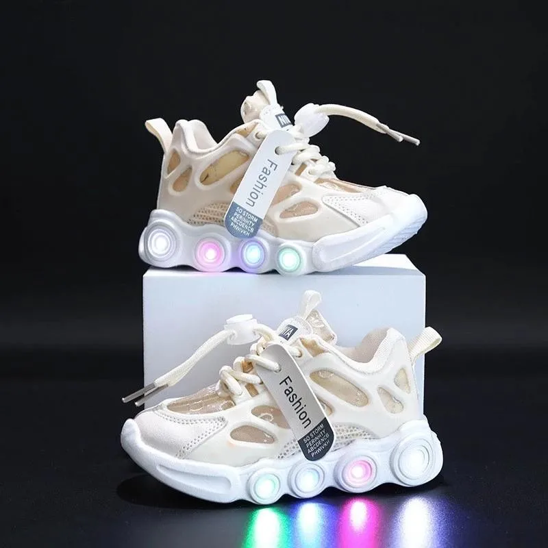 Kids Shoes Boys LED Sneakers Waterproof Light Shoes Children Luminous Sport Casual Shoes Sneakers Breathable School Trainers 운동화