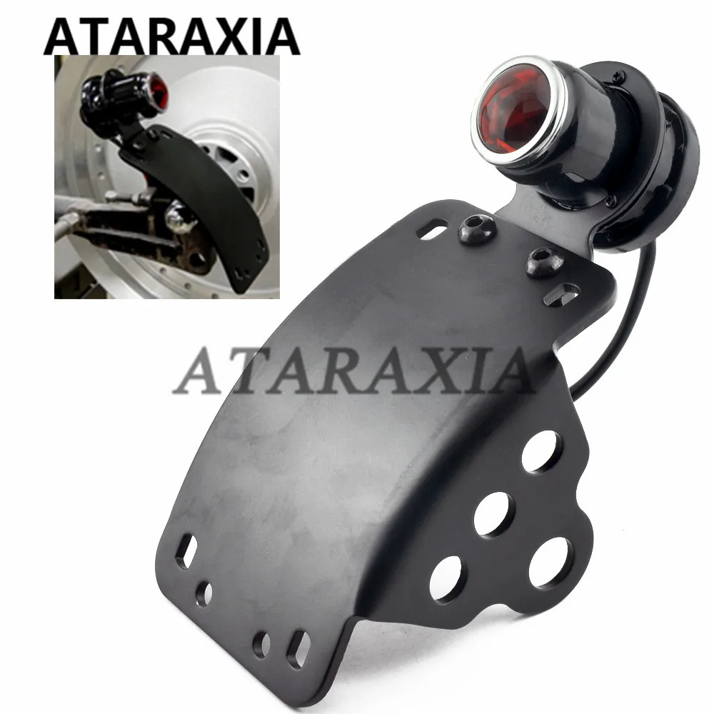 

For Harley Sportsters Bobber Chopper XL883 Universal Motorcycle Side Mount Rear Stop Tail Light License Number Plate Bracket