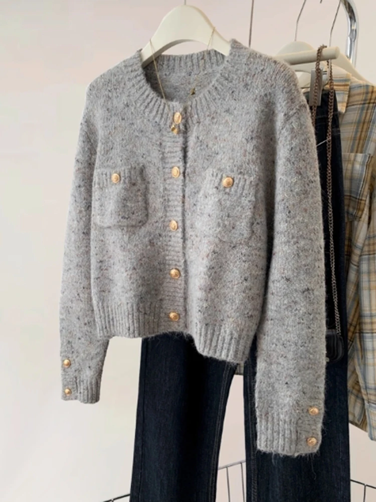 

Sweater Cardigan for Women Casual Loose Soft Single-Breasted Knitted Sweater Autumn Winter Female Long Sleeve O-Neck Knitwear