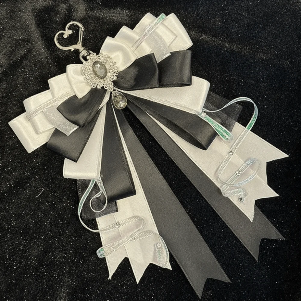 Cute Anime Ita Bag Accessories Convenient Rhinestone Double Layer Ribbon Bow Pendant Keyring Attachment Multi-layered Bow