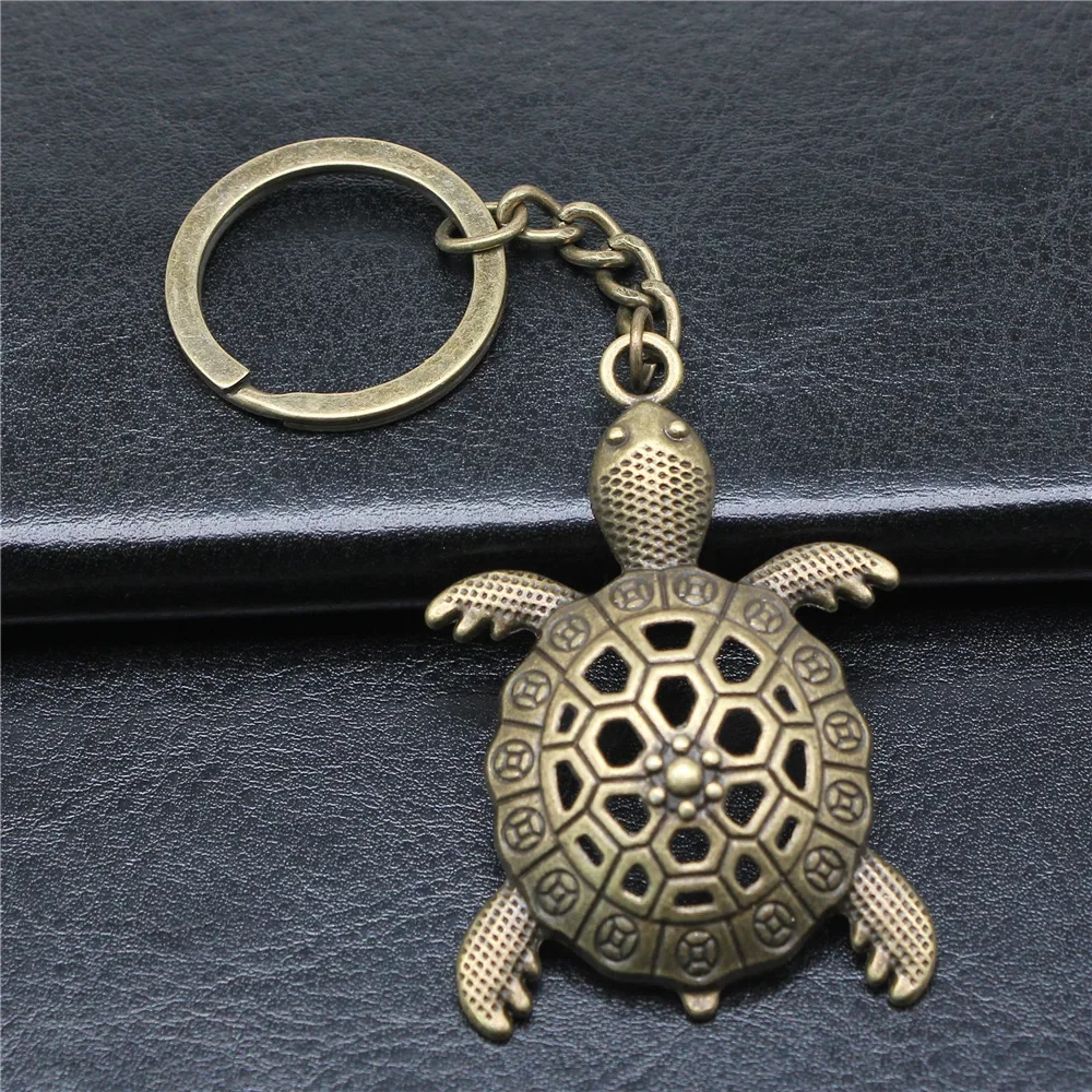 Gifts, Travel Souvenirs, Popular Accessories Vintage Large Turtle Graphic Metal Key Chain Tortoise Pendant Key Chain Pendant