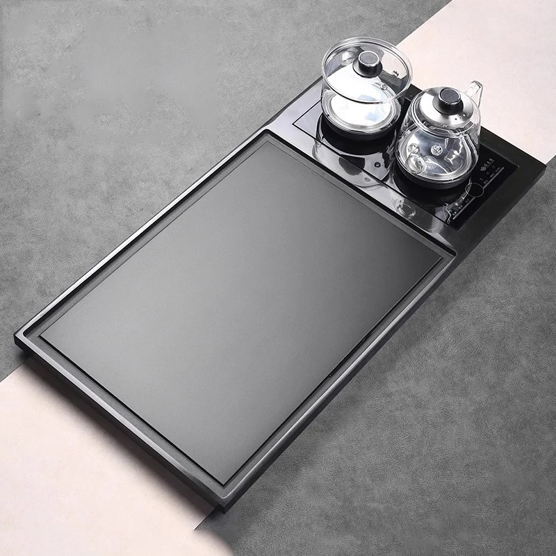 Hospitality Luxury Tea Tray Table Office Stone Long Rectangle Black Living Room Tea Tray Tableware Bandejas Home Decorationgs