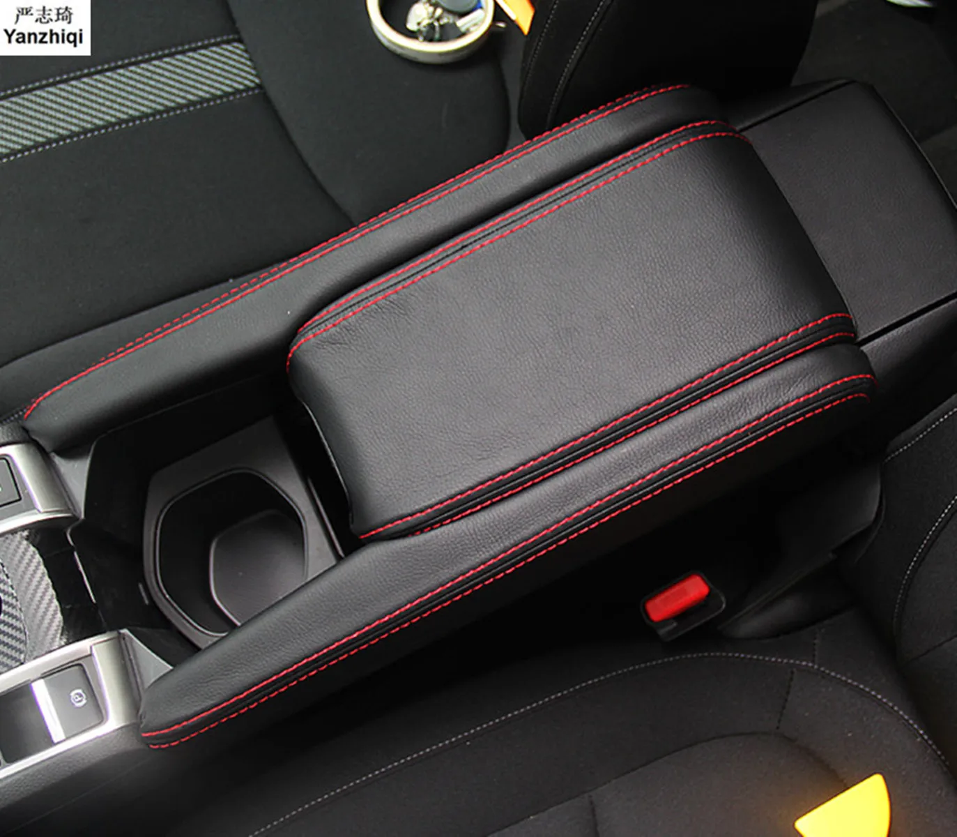 

Leather Car Console Armrest Box Sleeve Cover Pad Center Storage Box Cover Case Mat For Honda Civic 10th 2016 2017 2018 Accessory