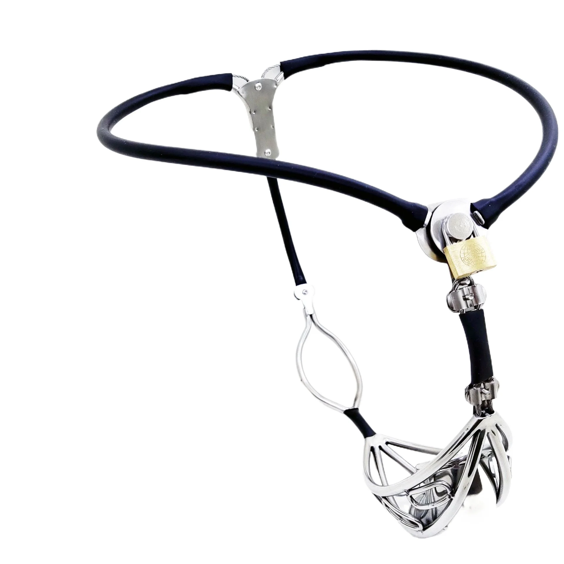 Male Adjustable Chastity Belt Stainless Steel Chastity Cage Pants Metal Cock Cage Anal Plug Anti-Cheating Sex Toys for Man Gay