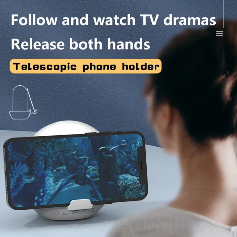 Portable TWS Computer Bluetooth5.3 Speaker Heavy Subwoofer Alarm Clock Thermometer Digital Mini Speaker with Mobile Phone Holder