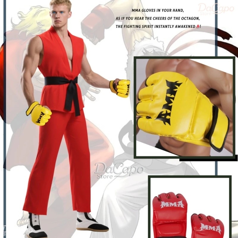 

Костюмы для косплея Кена Мастера и Рю из Street Fighter: униформа бойцов, брюки, наряды для Хэллоуина, карнавала, аниме и игр, для взрослых, боксерские костюмы