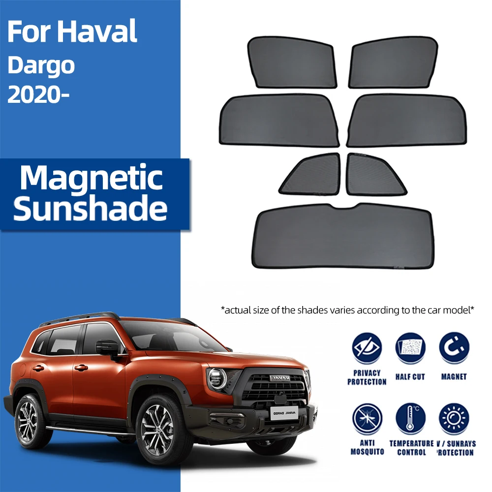 

For GWM Haval Dargo MK1 2021 2022 2023 2024 Magnetic Car Sunshade Front Windshield Curtain Rear Side Baby Window Sun Shade Visor