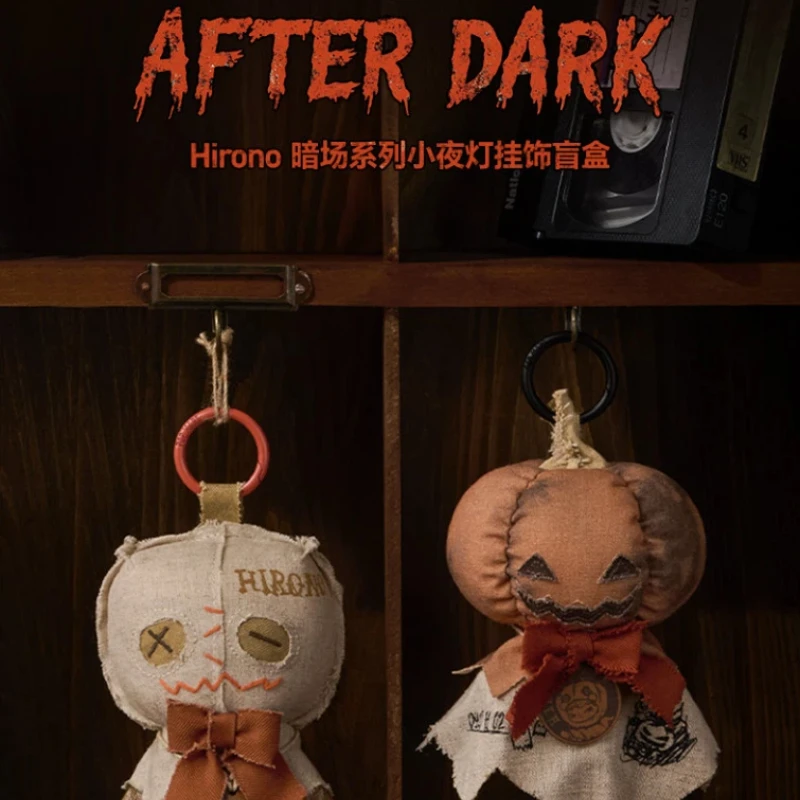 Original Pop Mart Hirono After Dark Series Night Light Blind Box Pendant Halloween Fabric Bag Charm Keychain Collectible Gift
