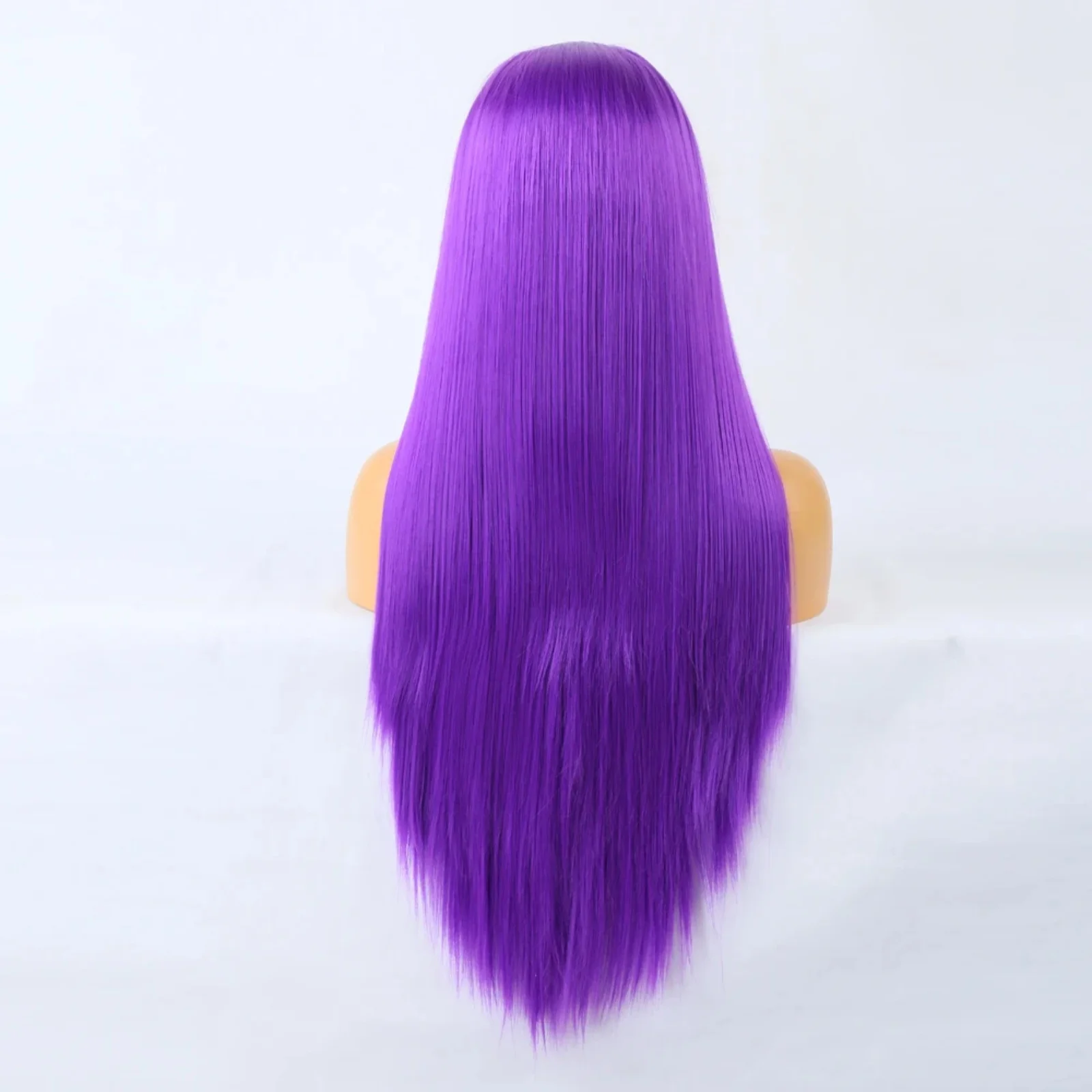 Purple Wig Straight Synthetic Lace Front Wig Long Hair Wig Glueless Wigs Ready to Wear Dark Purple Lace Frontal Wigs for Women