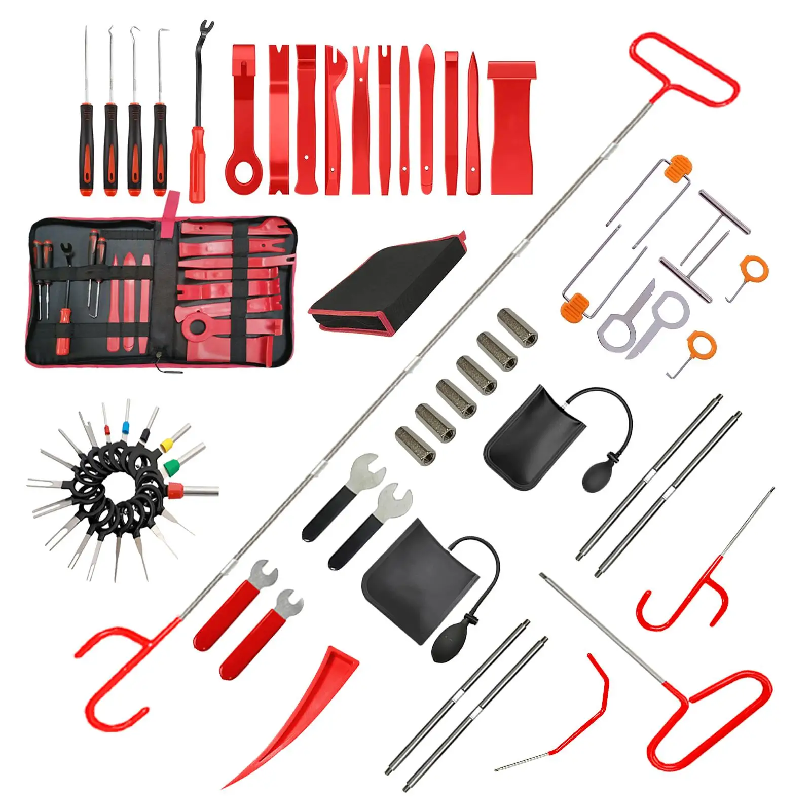 63 decorative removal tools, automatic push pin bumper fixing clamp kit Fastener terminal removal kit Sticky cable clamp skid