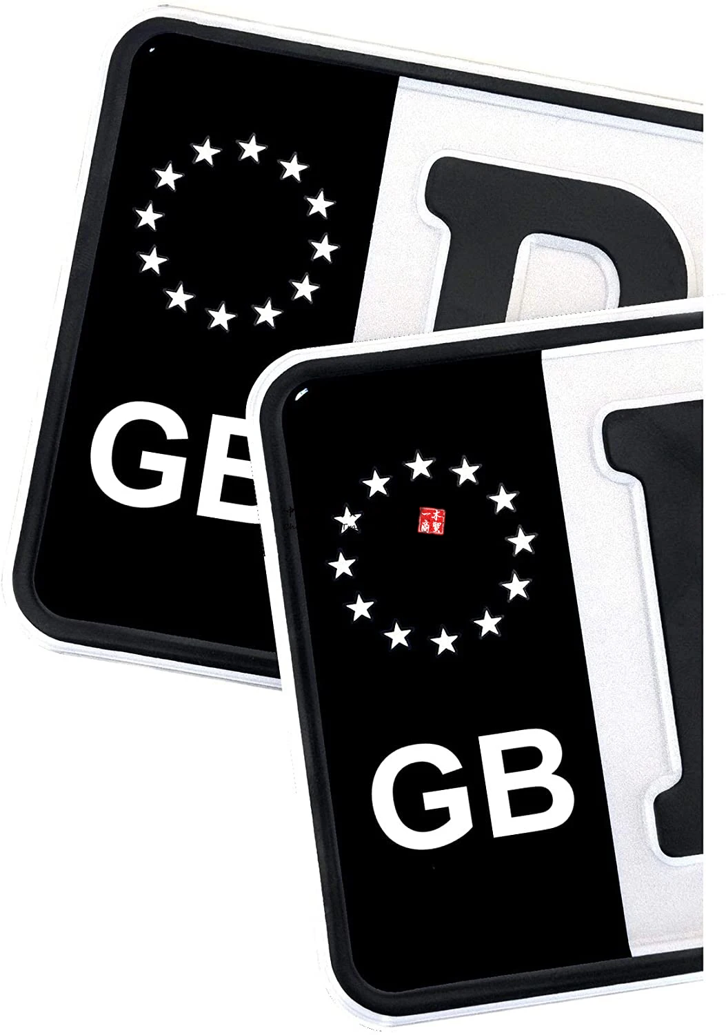 2 x Number Plate Black Sticker NL DK SK RO PL Field Film Black Car Trailer Caravan Bus Fits all standard sized Netherlands Vinyl