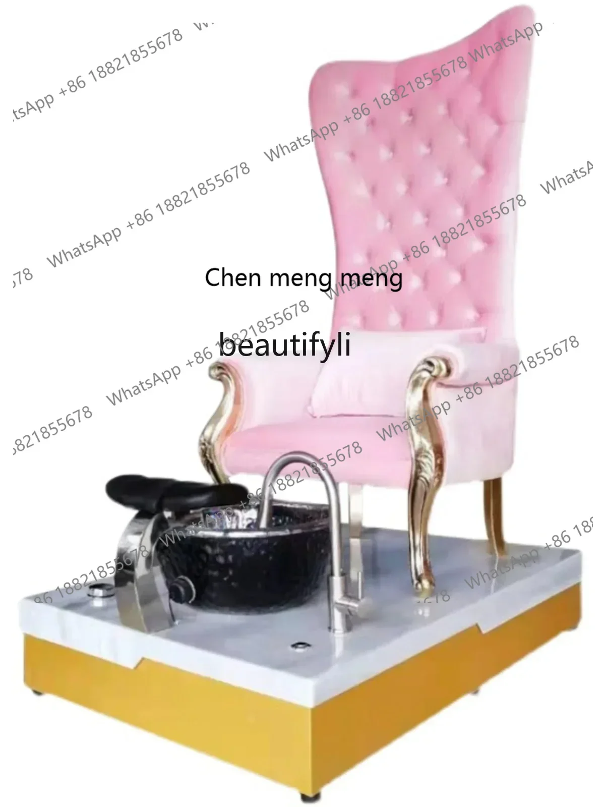 LHY26 ss s8617European-Style High Back Chair Classical Nail Beauty Sofa Nordic Auditorium Chair Spa Spa Hand and Foot Care Stool