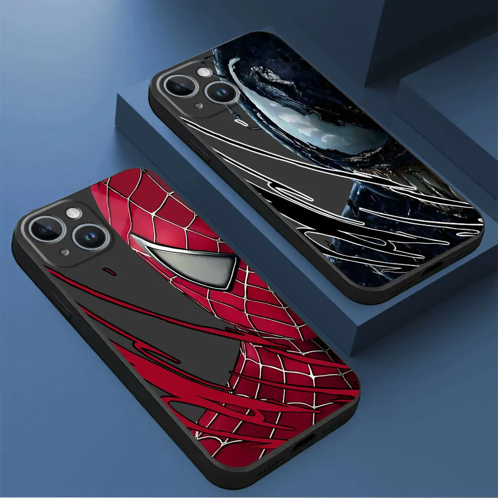 Marvel Spiderman Deadpool TPU Soft Phone Case para Apple iPhone 13 Pro 16 Pro XS X 11 14 SE 8 Plus 15 Pro Max XR 12 Mini Cover