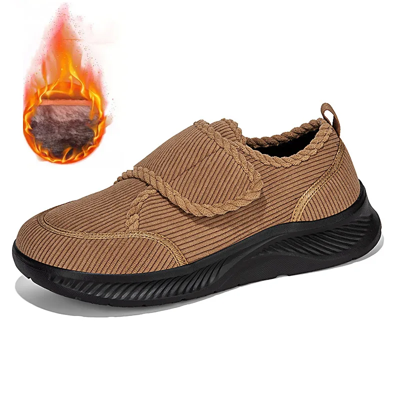 

Big Size Wide Toe Winter Warm Cotton Shoes For Elderly Women Hoop and Look Strap Adjustable Diabetic Shoes Walking Sneakers