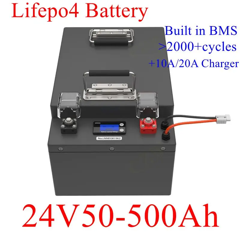 

Аккумулятор czw 24 В Lifepo4 100 Ач 50 Ач 150 Ач 200 Ач 300 Ач 400 Ач 500 Ач LIthium для инвертора 2 кВт 5 кВт Резервная солнечная система