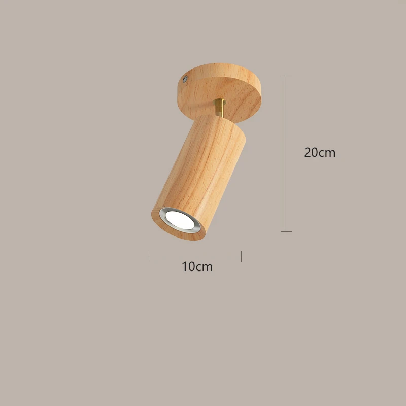 Nordic Log Spotlights Wood Ceiling Lights Home Lighting Lustre Led Living Room TV Wall Background rotatable brief Corridor lamp