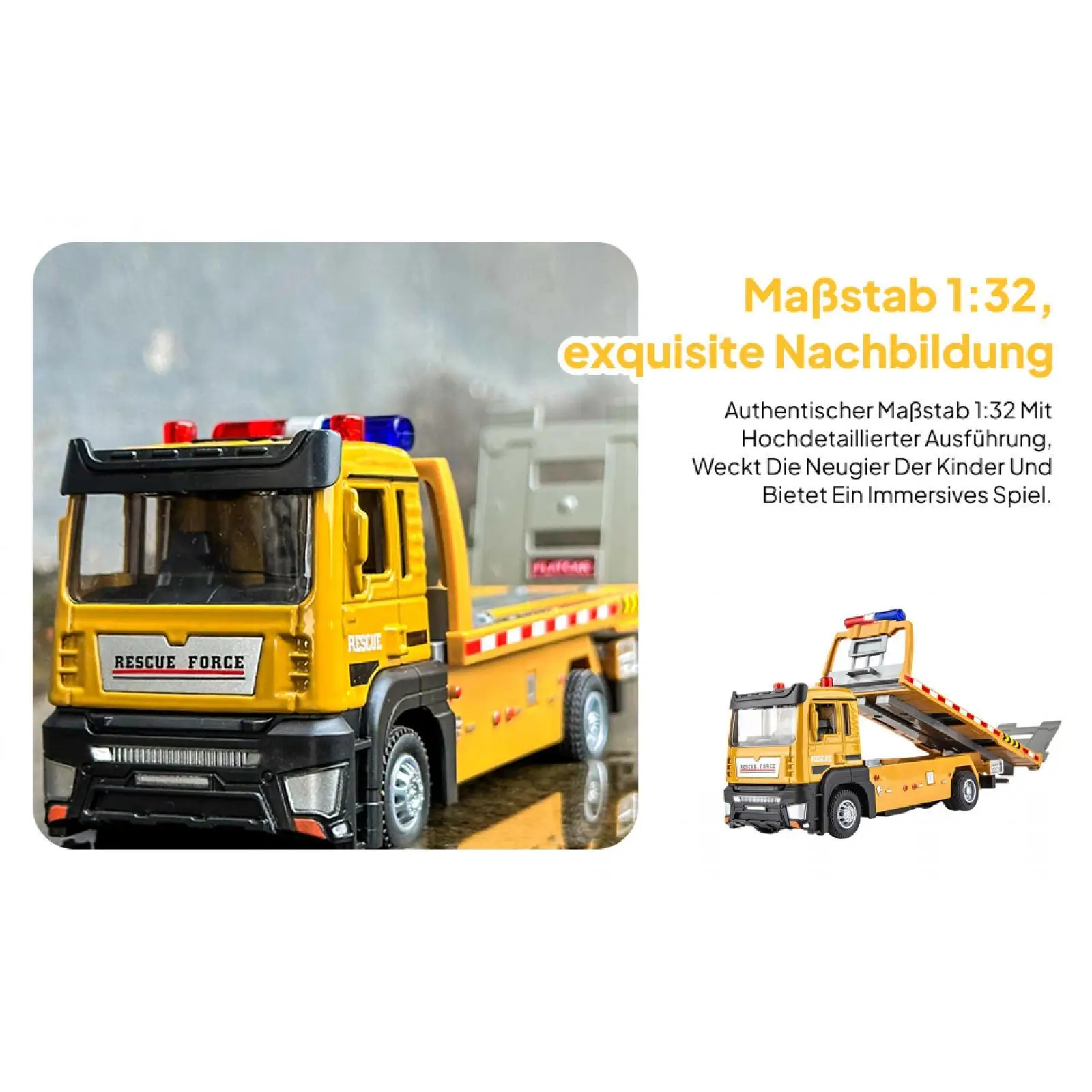 

1: 32 Scale Tow Truck Toy Miniature Diecast Alloy Model for Kids Boys Age 3+