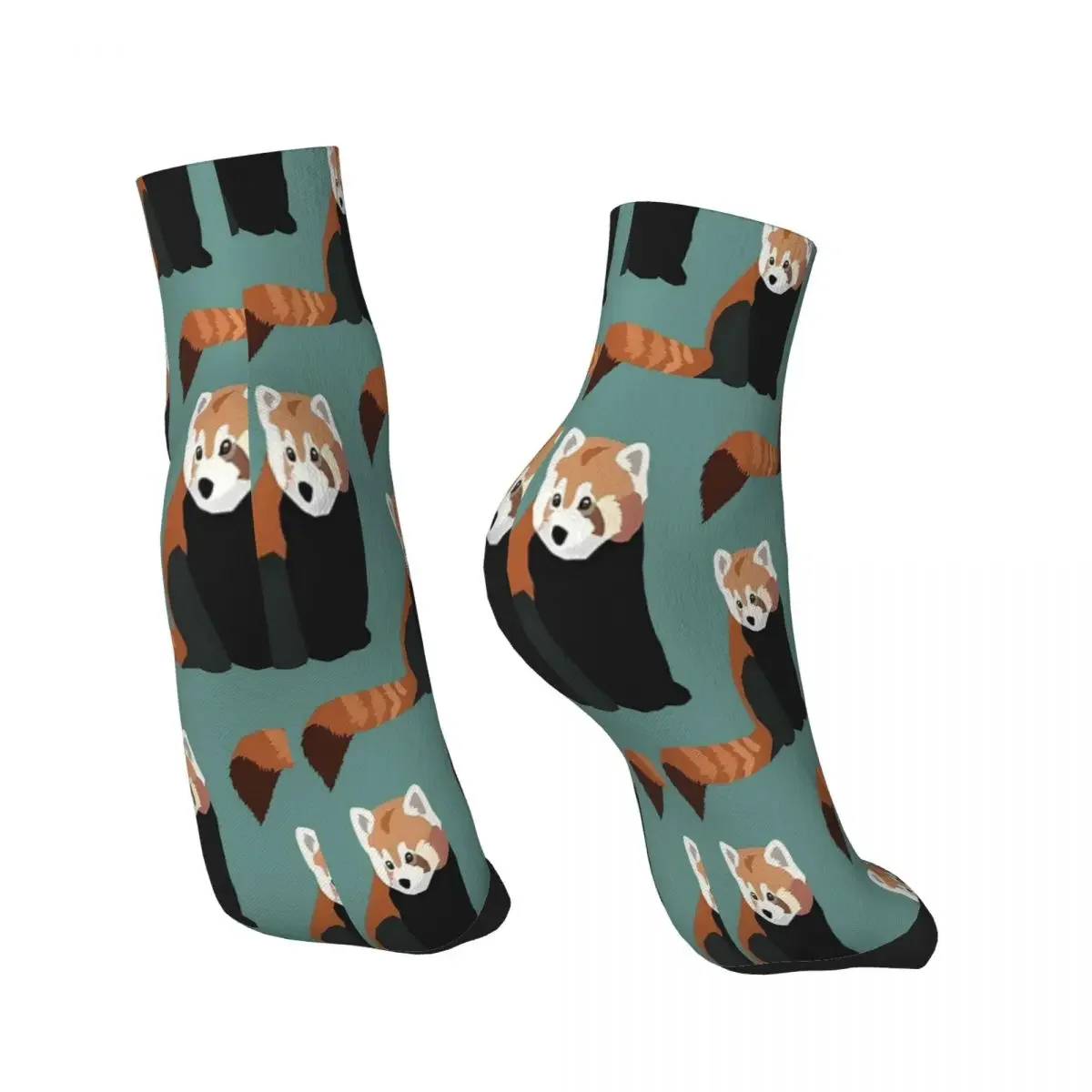 Meias Panda Tornozelo para Homens e Mulheres, Meias Panda Vermelho, Inverno, Meias, Harajuku