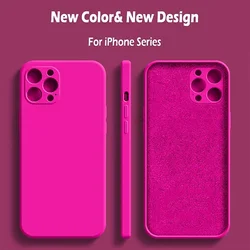 Originele Vloeibare Siliconen Telefoon Case Voor iphone 16 15 14 13 12 11Pro Max Xs Xr X Mini 7 8 Shockproof Funda Cover