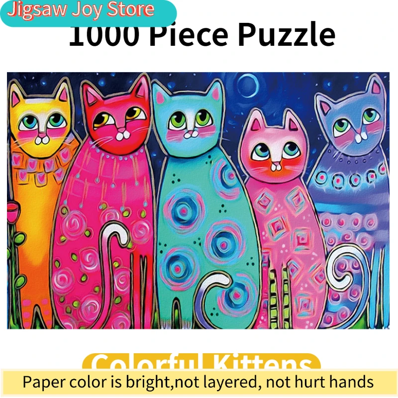 

Пазлы из бумаги для взрослых 38*26: Красочные кошки и милые животные, картины, игрушки для снятия стресса, рождественские подарки