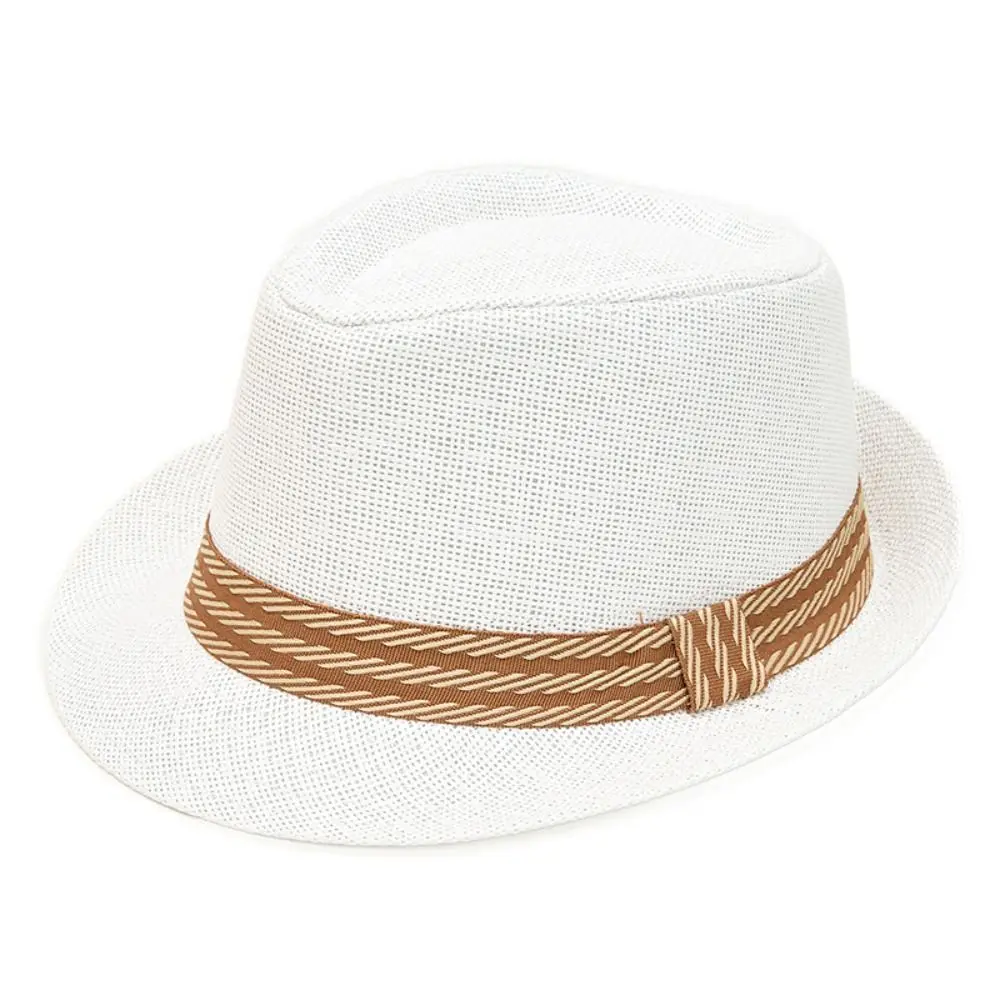 Lightweight Linen Belfry Trilby Hat Sun Protection Versatile Panama Trilby Hat Short Brim Breathable Fedora Sun Hat Travel