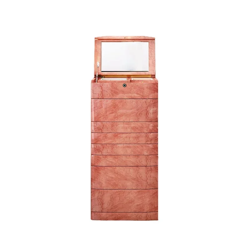 Solid wood jewelry cabinet household floor jewelry cabinet bedroom drawer fingerprint lock storage cabinet