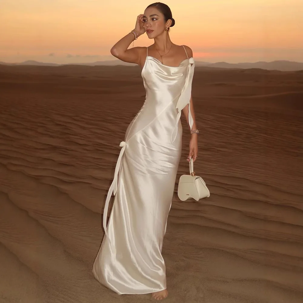 

New women's fashion sexy spaghetti strap backless evening dress, long dress with vacation style