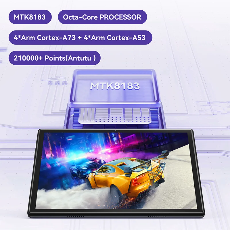 Imagem -02 - Headwolf Wpad Android 12 Tablet 10.1 Polegada 6gb Ram 128gb Rom Mtk 8183 Octa-core Wifi Tablet pc Câmera 8mp Mais 16mp 7700 Mah Bateria