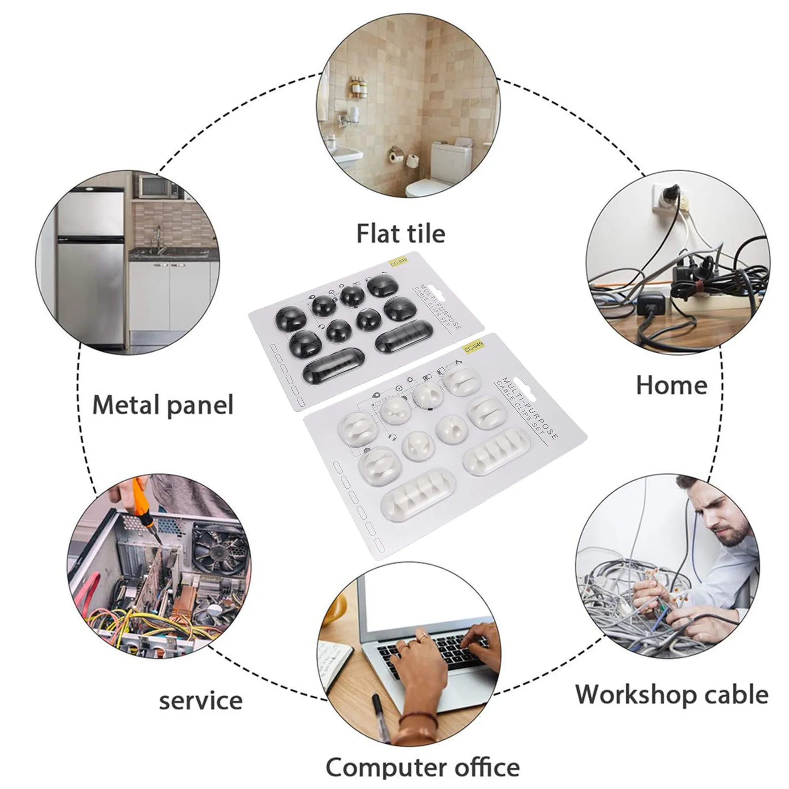 20 قطعة مشابك كابلات ذاتية اللصق منظم الحبل إدارة الأسلاك الفعالة لأسلاك الطاقة شواحن USB سماعات الرأس