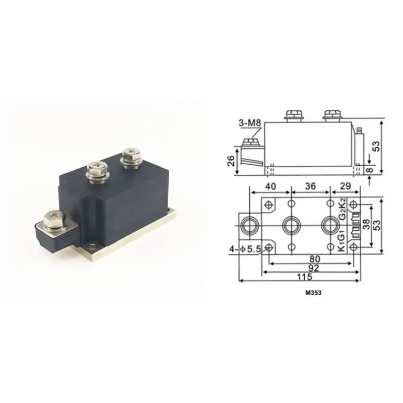 High-Power Thyristor 250A MTC250A1600V MTC250-16 Soft Start Reactive Power Compensation
