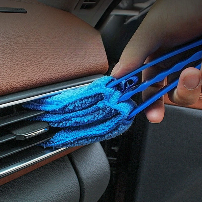 Detachable Washable 3-Tooth Duster Brush Clip, Dust Cleaner for Car Air Vents, Fan Slits & Window Blinds