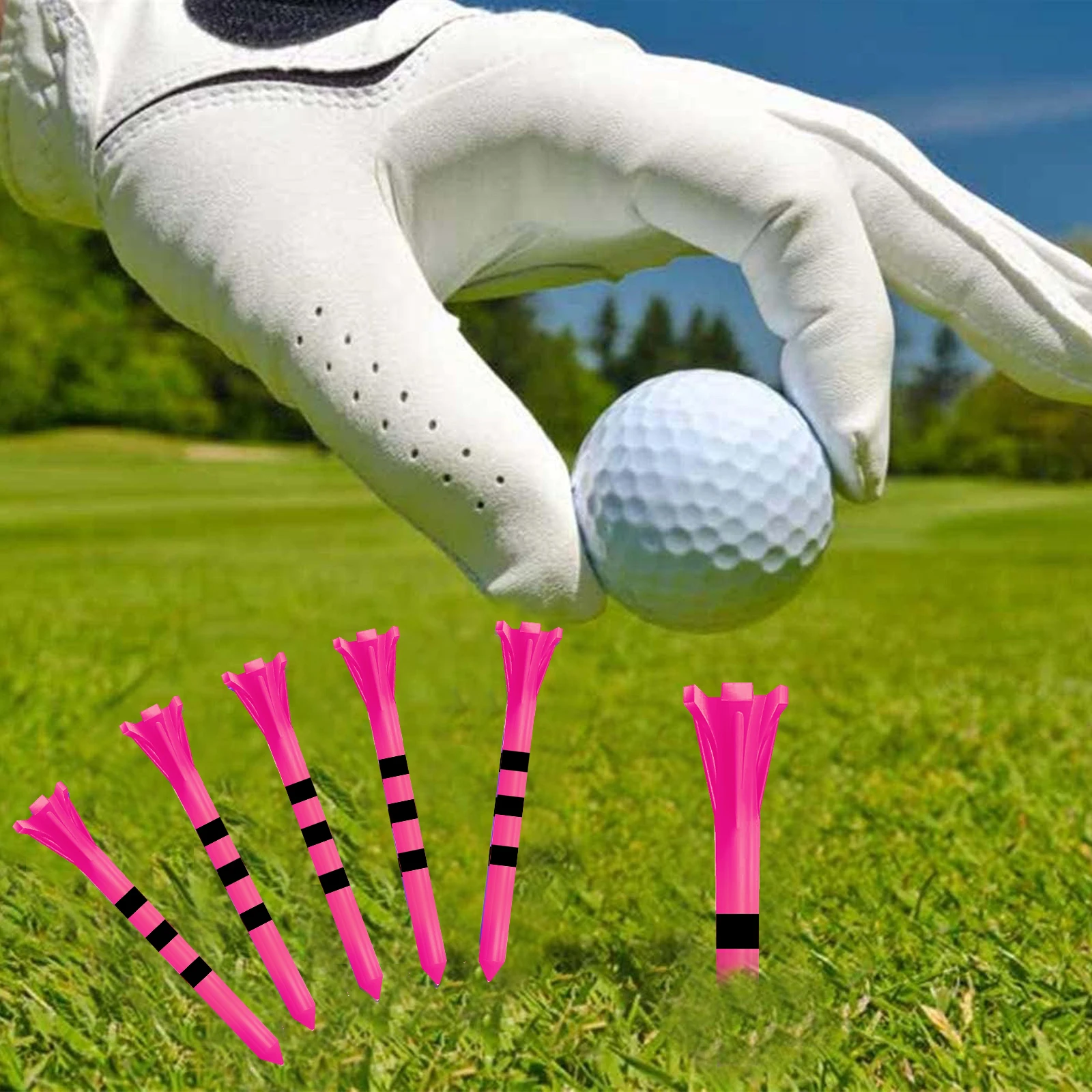 تي شيرتات جولف غير قابلة للكسر من البلاستيك 80 3 1/4 بوصة أو 2 3/4 بوصة مع تي شيرتات حديدية مقاس 20 1 1/2 بوصة، مقاومة منخفضة