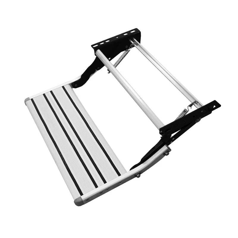 RV Folding Step Board Aluminum Alloy Manually Shrink Single-layer Pedal Car Modification Safety Non-slip Simple Pedal