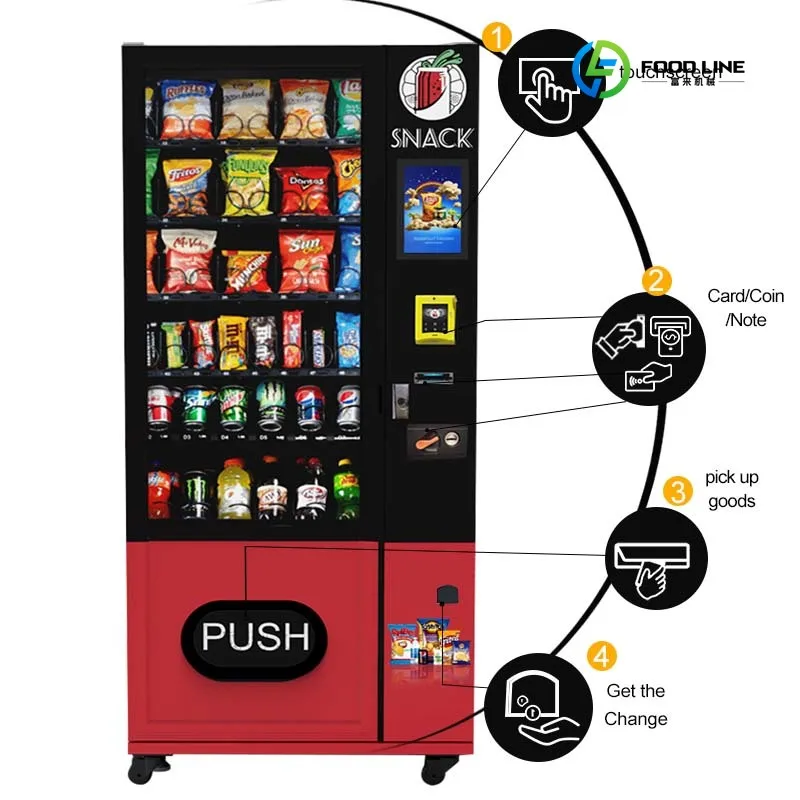 Commercial Self‑service Snack & Drink Vending Device SDK Supported Keyboard Screen For Cold Soda Retail Scenarios Custom