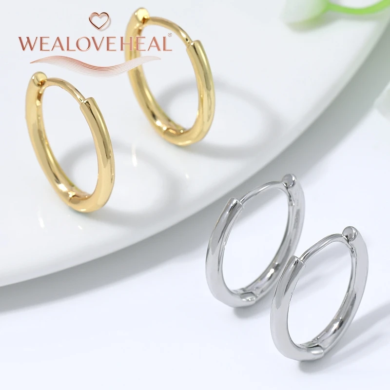Klassische 18K vergoldete Messing-Huggie-Creolen für Damen, minimalistische Mode, einfache runde Ohrringe, Geschenk für den täglichen Gebrauch. – Detail 19
