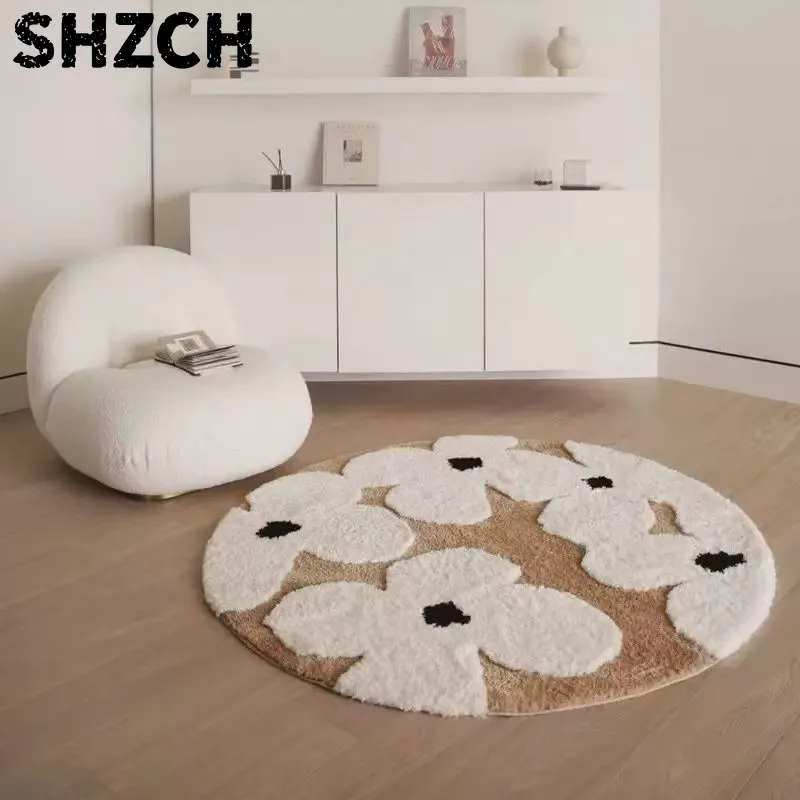 French Circular Style Carpet Bedroom Plush Living Room Coffee Table Dressing Table Household Thickened Anti Slip Floor Mat ZG986