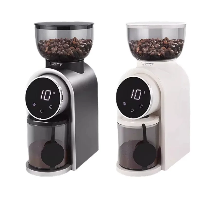 for Espresso American Coffee Pour Over Visual Bean Storage Electric Coffee Grinder Automatic Burr Mill Coffee Bean Grinder