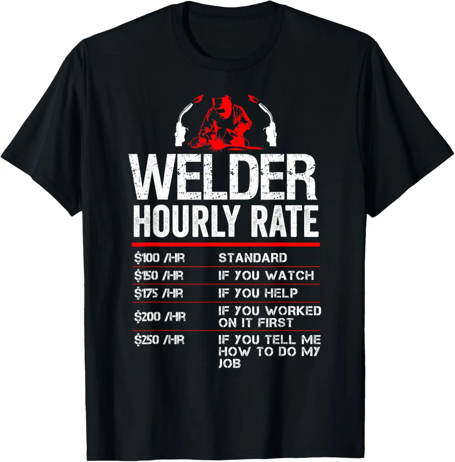 Welder Hourly Rate Funny Welding Metal Worker Pipeliner Men T-Shirt