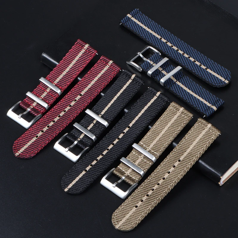 20mm 22mm Nylon Watch Strap Soft Nylon Sport Replacement Band Quick Release Universal Canvas Bracelet Watchband for Seiko Bands