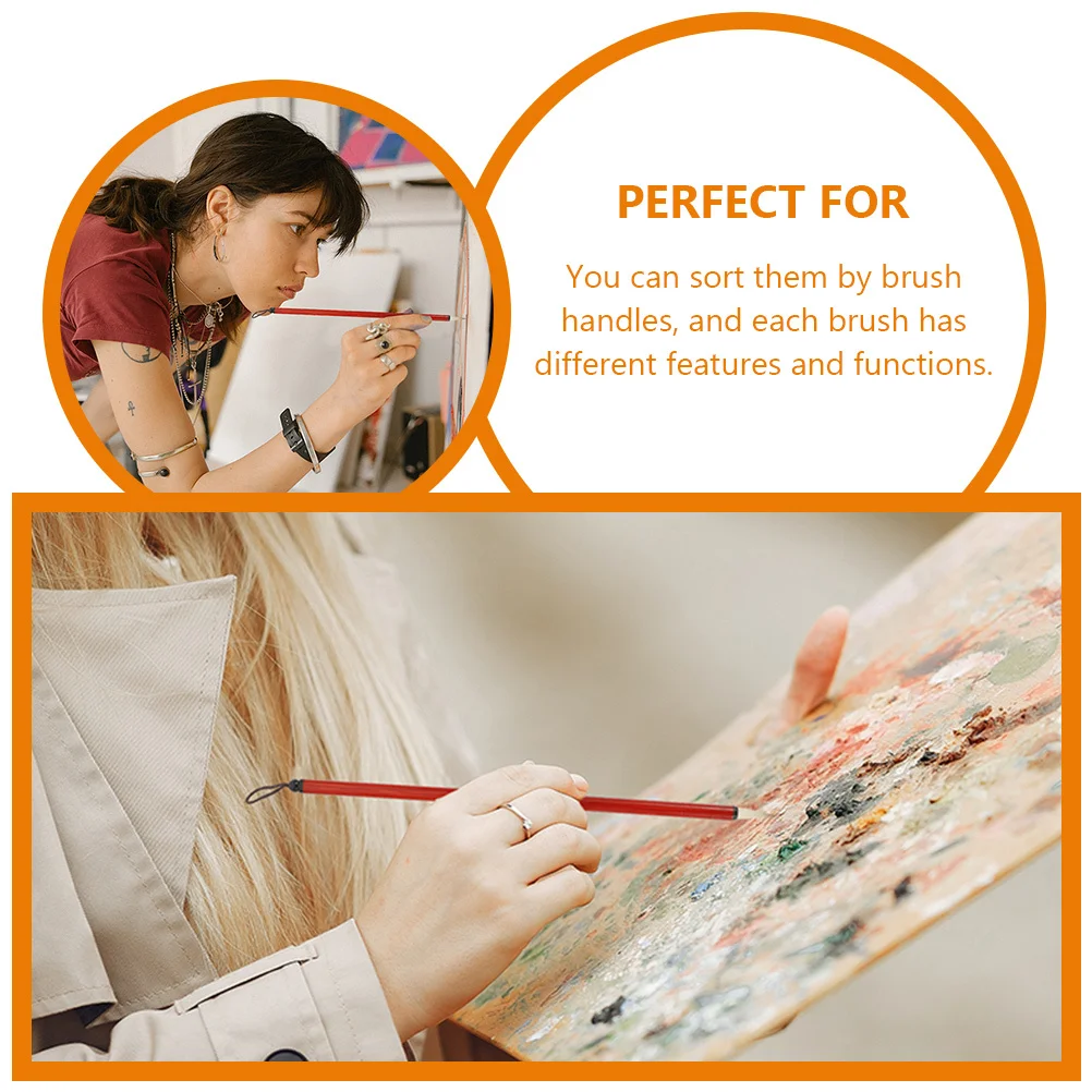 

2pcs Small Regular Script Calligraphy Brush Bamboo Durable Writing Tool For Chinese Painting Drawing Art Stationery